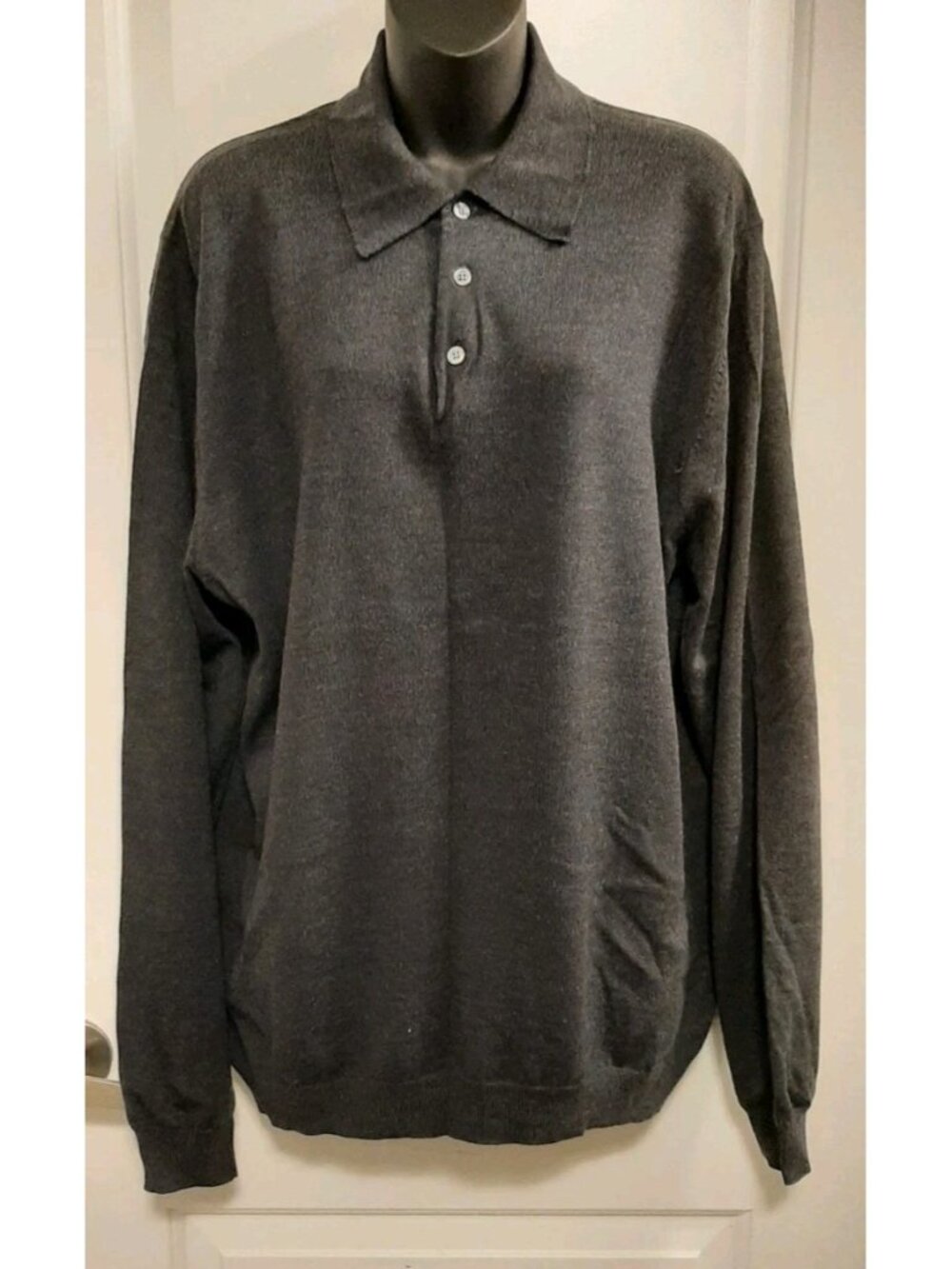 Vtg 346 Brooks Brothers Extra Fine Italian Merino Wool Sweater Polo Mens XLarge